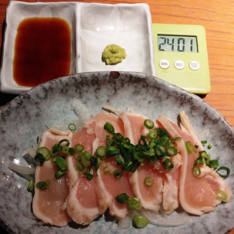 奥州美鶏むね肉炙り刺し(とり鉄 武蔵新城店 （とりてつ）)