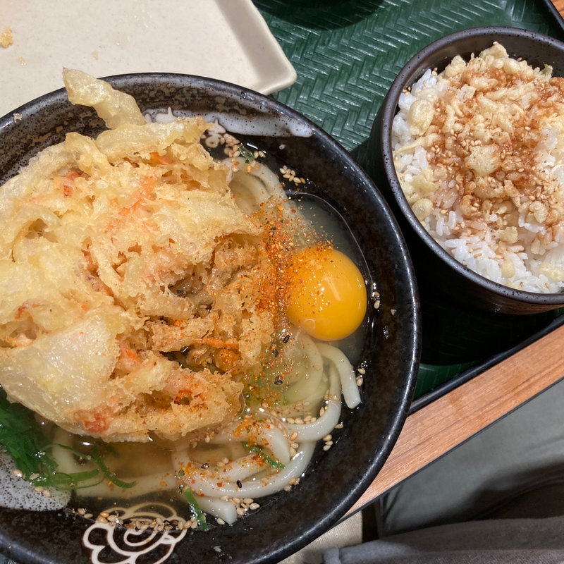 かけうどん小+生たまご+ライス大-定期券(はなまるうどん グリナード永山店 )