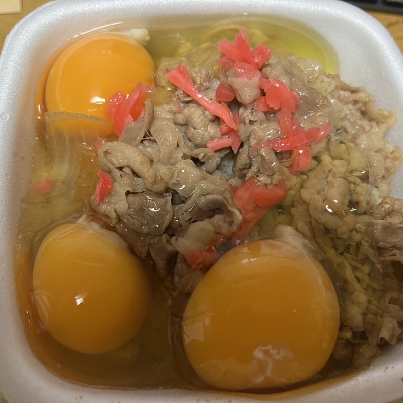 並盛りに生玉子3け(吉野家 甲州街道府中白糸台店)