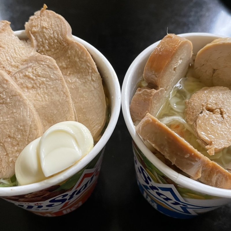 鶏チャーシュー(カップスター味噌＆旨塩)(自宅)
