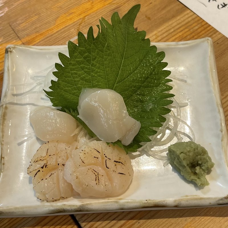 ホタテ貝柱刺(地魚屋台　とっつぁん 福島店 )