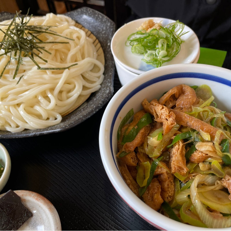 きつね丼定食(そば処 にし村)