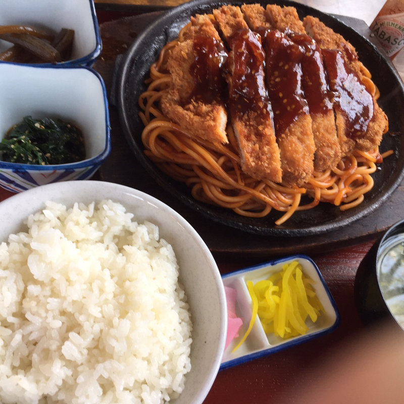 とんかつスパ定食 (鉄板ナポリタン)(食事&喫茶　西内 )