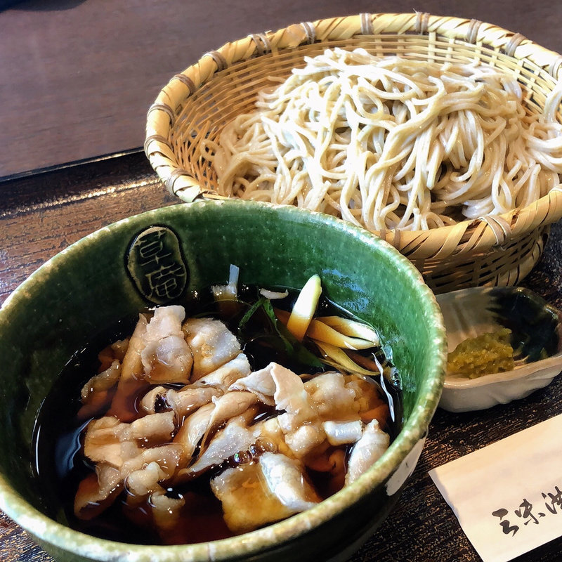 洪庵豚と九条ねぎのつけ蕎麦(三味洪庵 銀閣寺店)