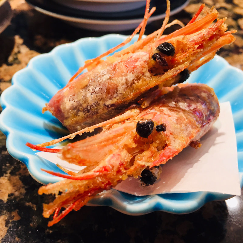 赤海老の頭の唐揚げ(廻る寿司めっけもん ドルフィンポート店 )