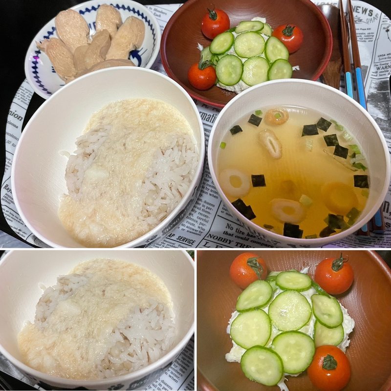 麦とろ定食(自宅)