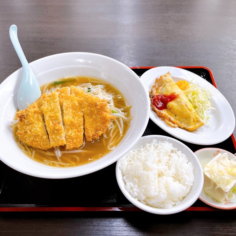 かつラーメン定食(中華料理昇龍(千葉県茂原市))