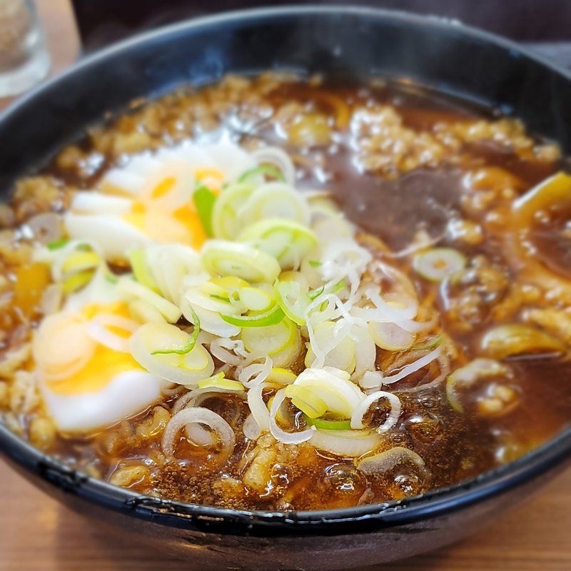 カレーたぬきゆで卵蕎麦(本陣)