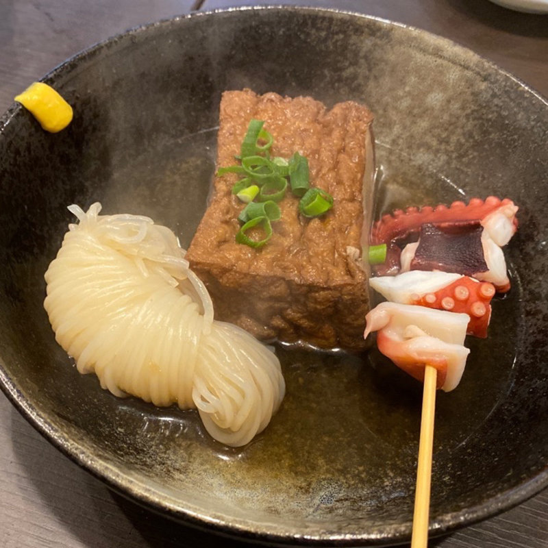 たこ　厚揚げ　しらたき(おでんしみず)