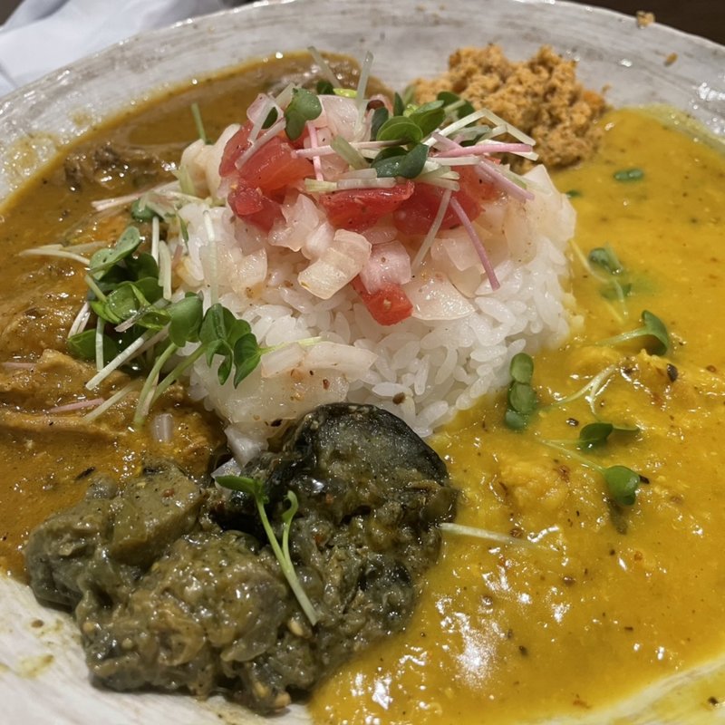 スリランカっぽいチキンプレート(白米)(はらいそSparkle)