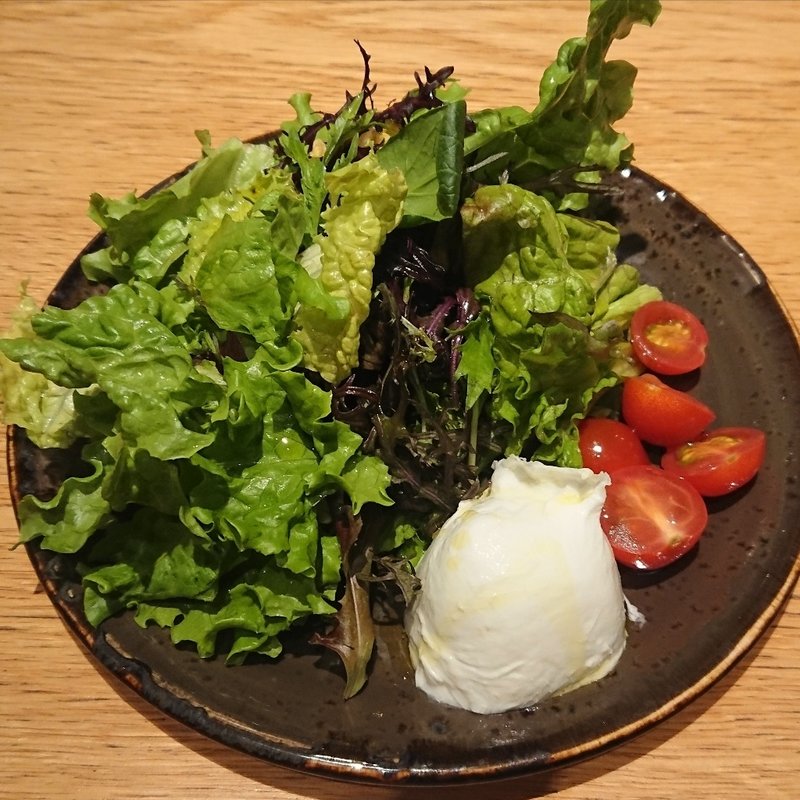 水牛モッツァレラとベビーリーフサラダ(オービカ モッツァレラバー 横浜店)