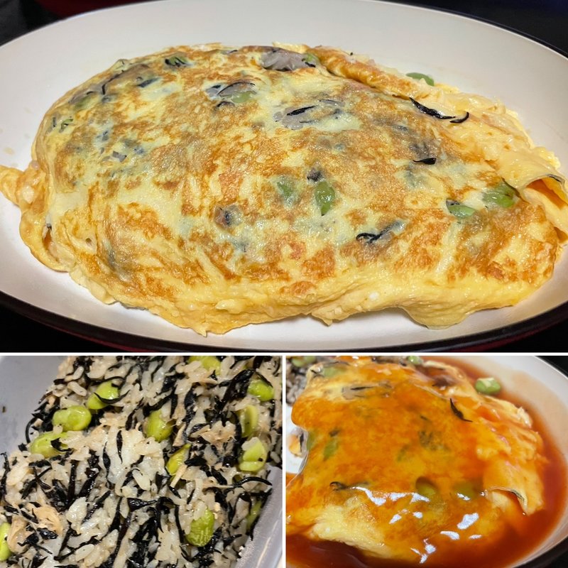 ひじきご飯の天津飯(自宅)