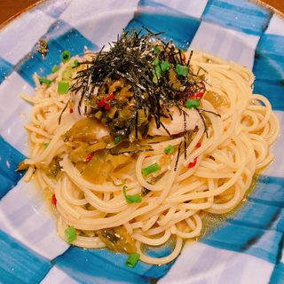 高菜と鶏肉のピリ辛パスタ(鎌倉パスタ マークイズみなとみらい店)