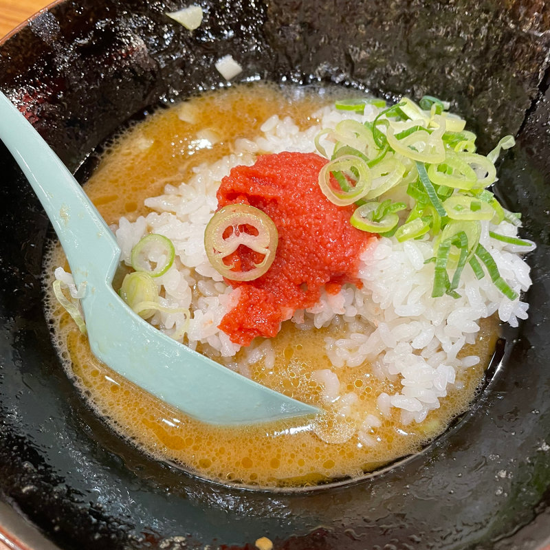 黒豚骨ラーメン　明太ご飯(横浜家系ラーメン　横浜道　道玄坂店)