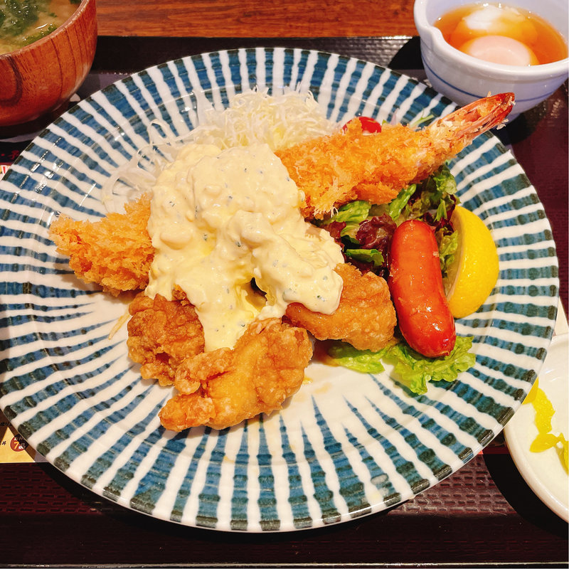 大海老とチキン南蛮定食(すなおや 西中島店 )