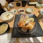 #ヒレとんかつとエビかつの合い盛り膳 (とんかつKYK 三宮店 （ケイワイケイ）)