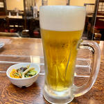 生ビール&お通し(磯八)