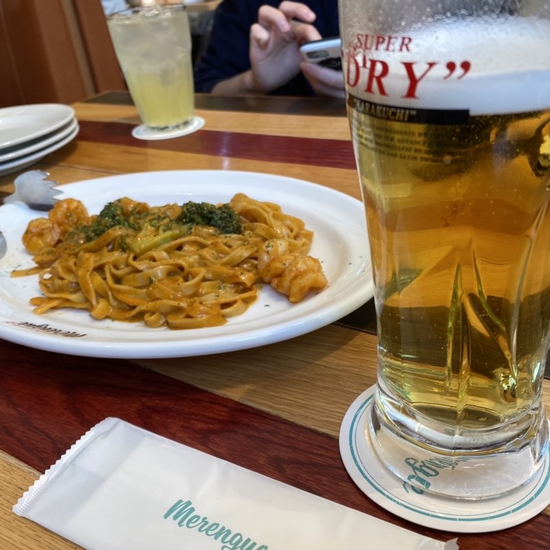 名物ガーリックシュリンプパスタ(メレンゲ たまプラーザ店)