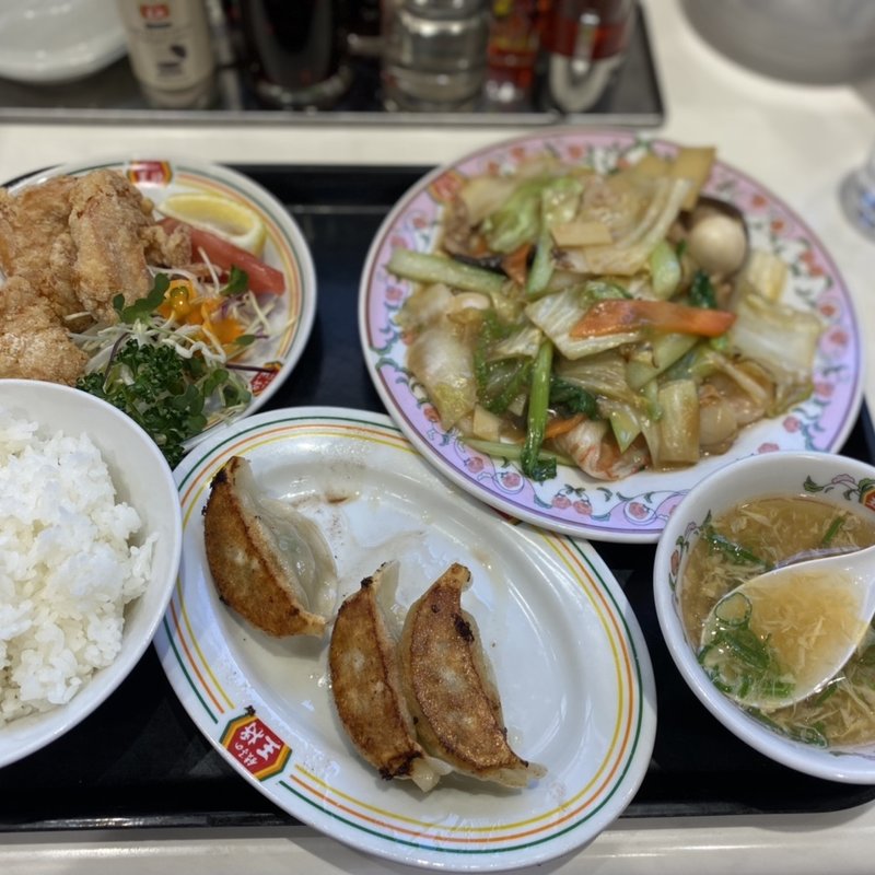 八宝菜セットB(1049)S鷄の唐揚げ(330)(餃子の王将 浅草橋駅前店 （ギョウザノオウショウ）)