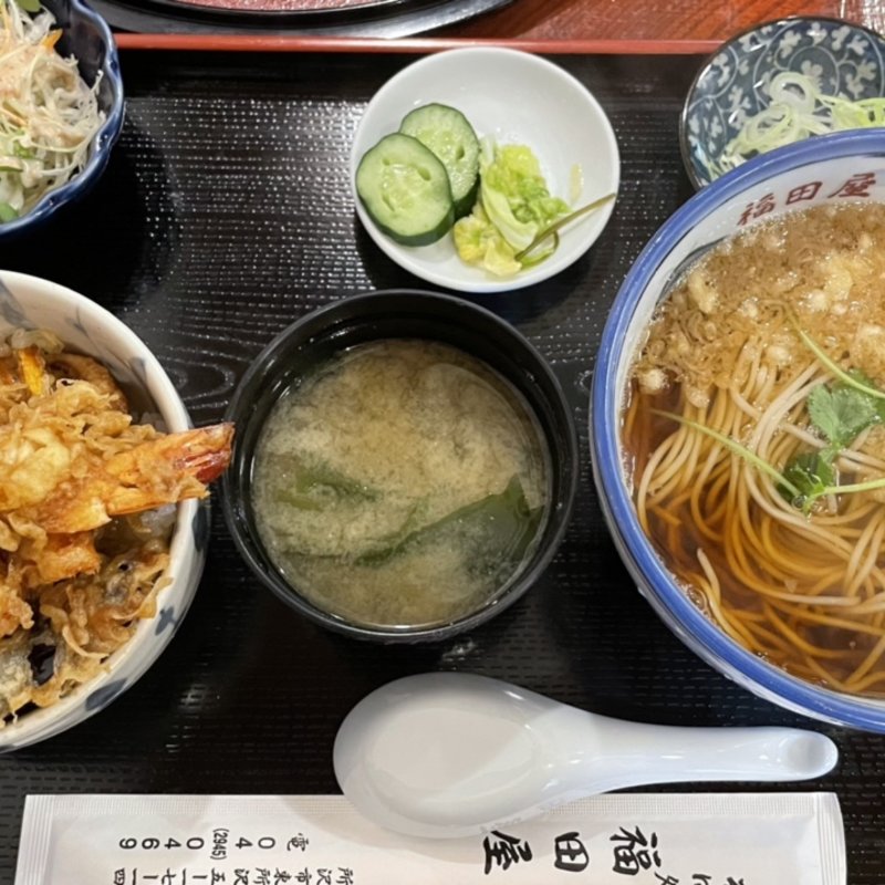 海老天丼セット(福田屋)