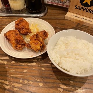 豚骨ラーメン+唐揚げ定食(博多ラーメン一龍)