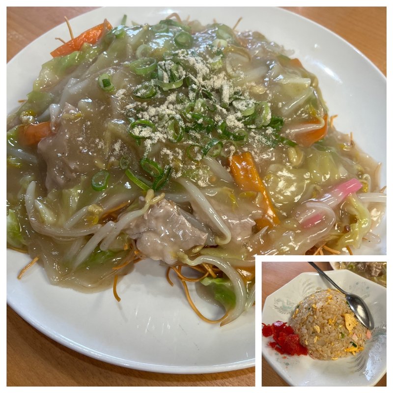 かた焼きそば・焼きめし（小）セット(清龍)