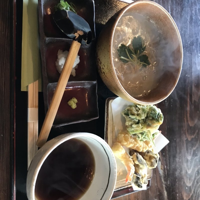 天ぷら付釜揚げ風そば(蕎舎 （そばや）)