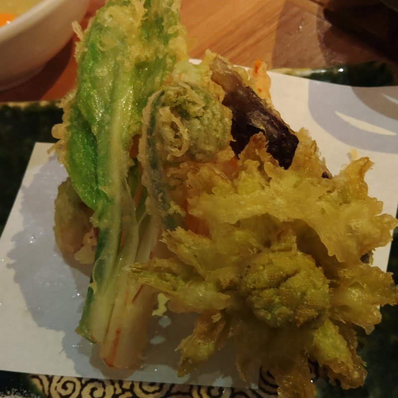 海老と穴子の天ぷら盛り合わせ(俺の割烹 銀座本店)