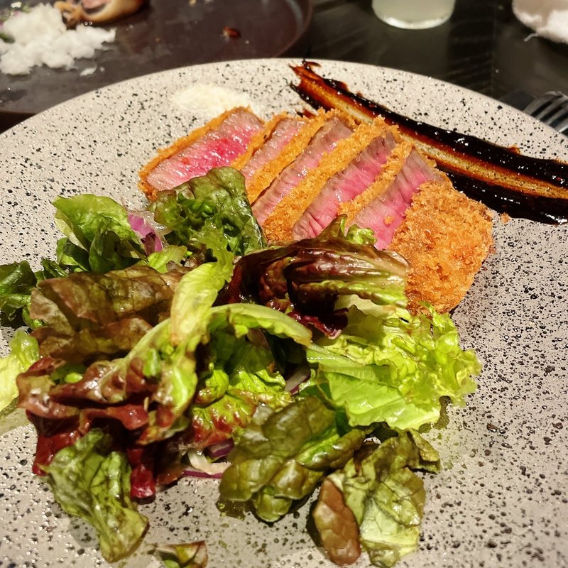 和牛イチボ カツ(（惚）オ向イ上ル)