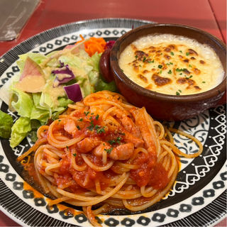 ハーフパスタとミニドリアのピッコロプレート(イタリヤ食堂パステル アリオ上尾店)