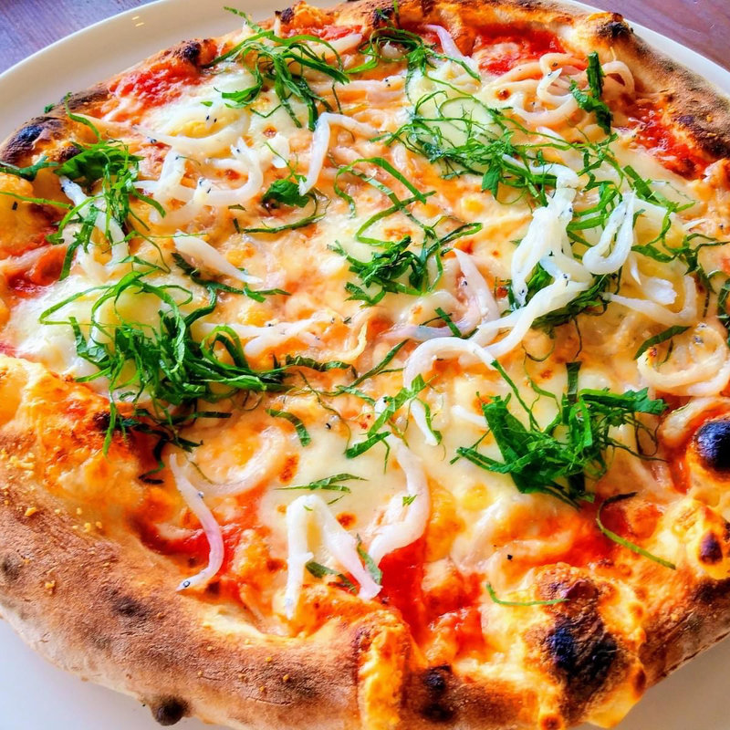 釜揚げしらすと大葉のダブルチーズピザ(カフェ アンジェ・フレーゼ )