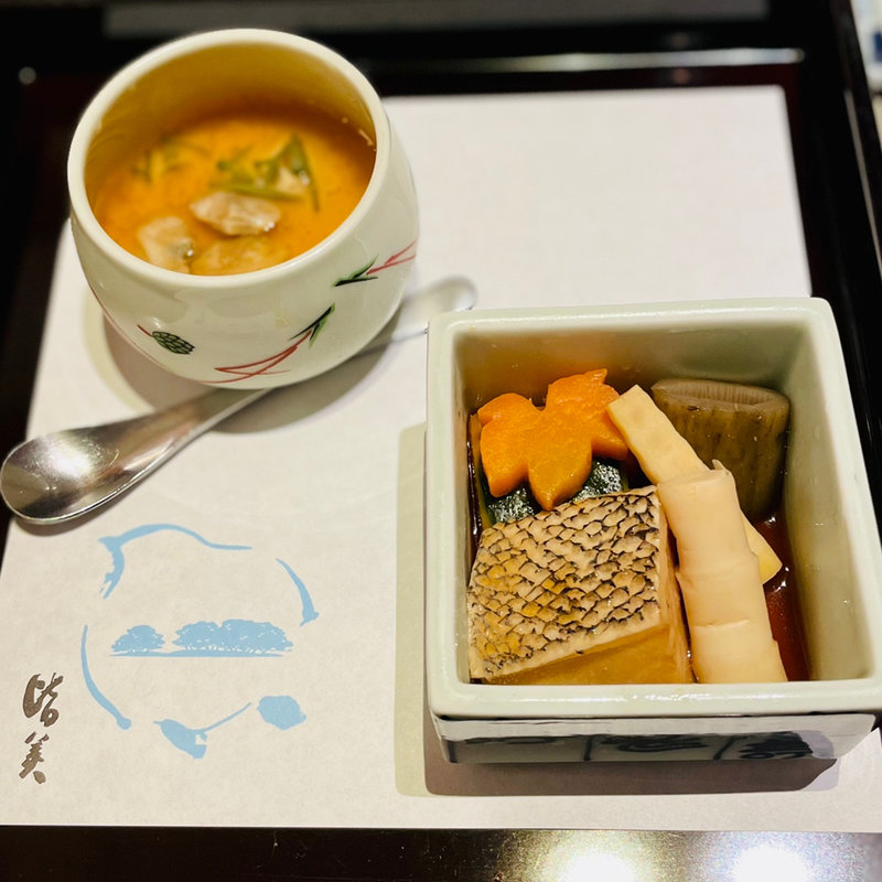 味二題(銀むつの煮付け・冷やし茶碗蒸し)(佳翠苑 皆美 （出雲・玉造温泉 佳翠苑 皆美）)