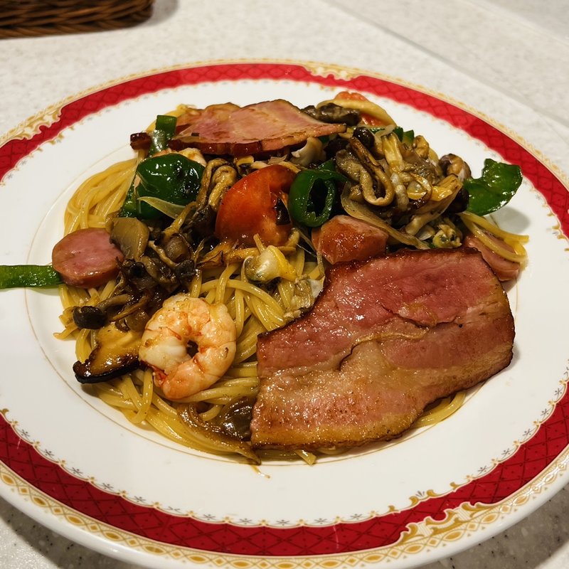 ミックススパゲティしょうゆ味(ハシヤ)