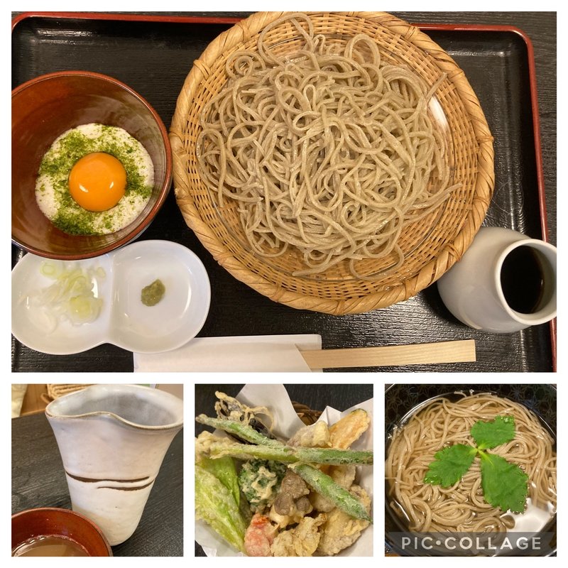 ざる＋天ぷら盛合せ(手打ち蕎麦文平)