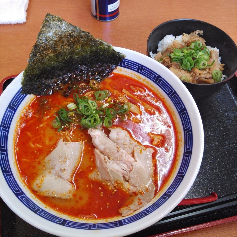 辛味噌らぁ麺+丼セット(とみ八製麺店 金成店)