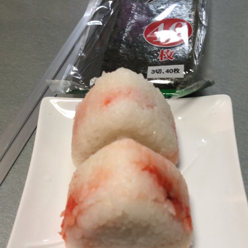 明太おにぎり(自宅にて)