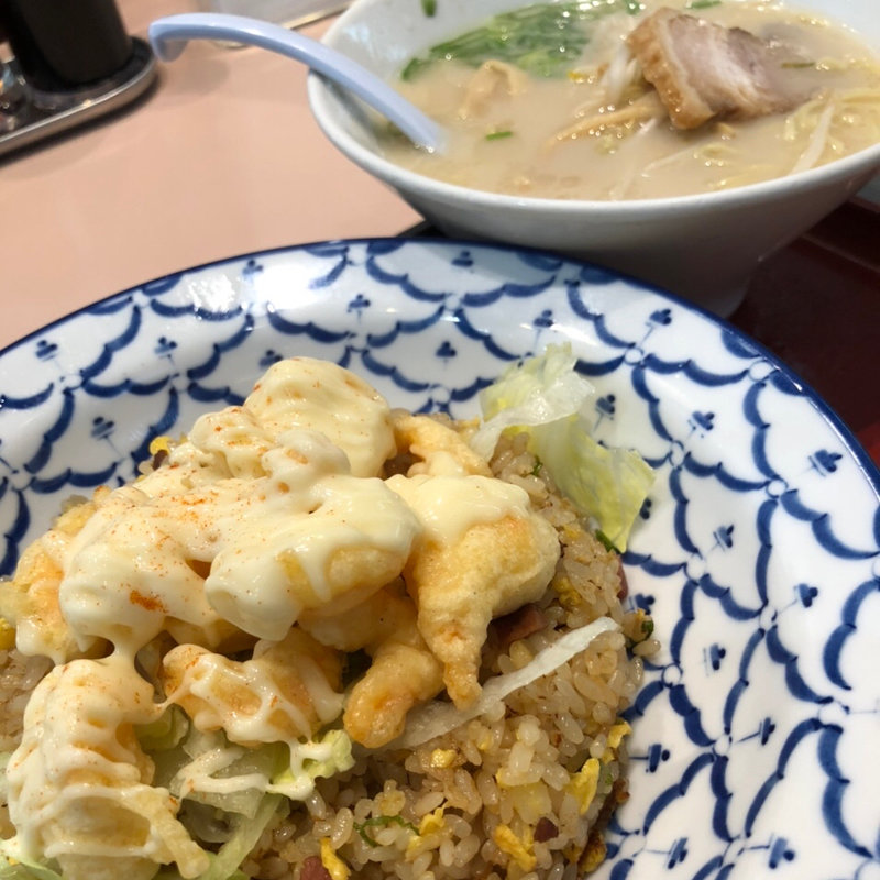 沙津蝦仁(エビマヨ)チャーハン セット(大阪の味らーめん 喜らく 鳳店)
