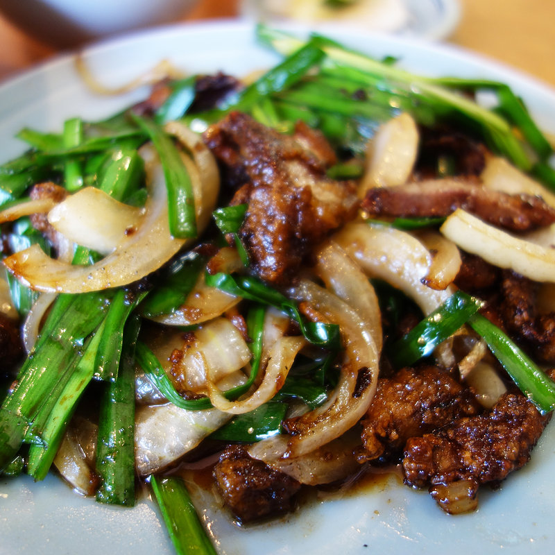 ニラレバ炒め定食(珍萬21)