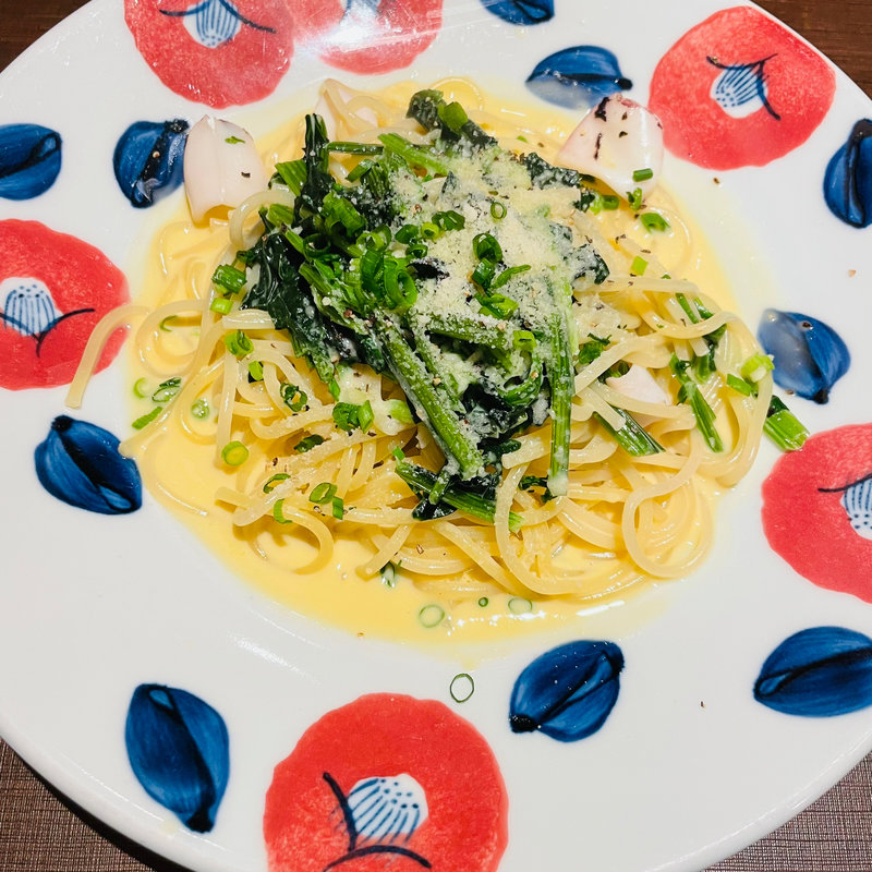 やりいかとほうれん草のクリームパスタ(鎌倉パスタ イオンモール新潟南店 )