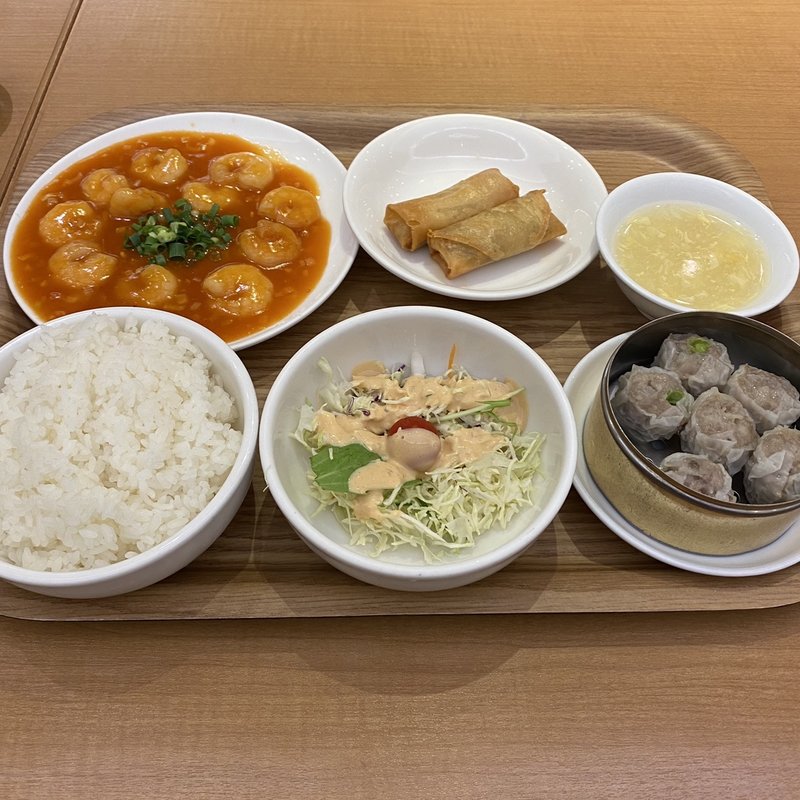 エビチリソース定食(崎陽軒(キヨウケン) 中華食堂横浜ポルタ店)