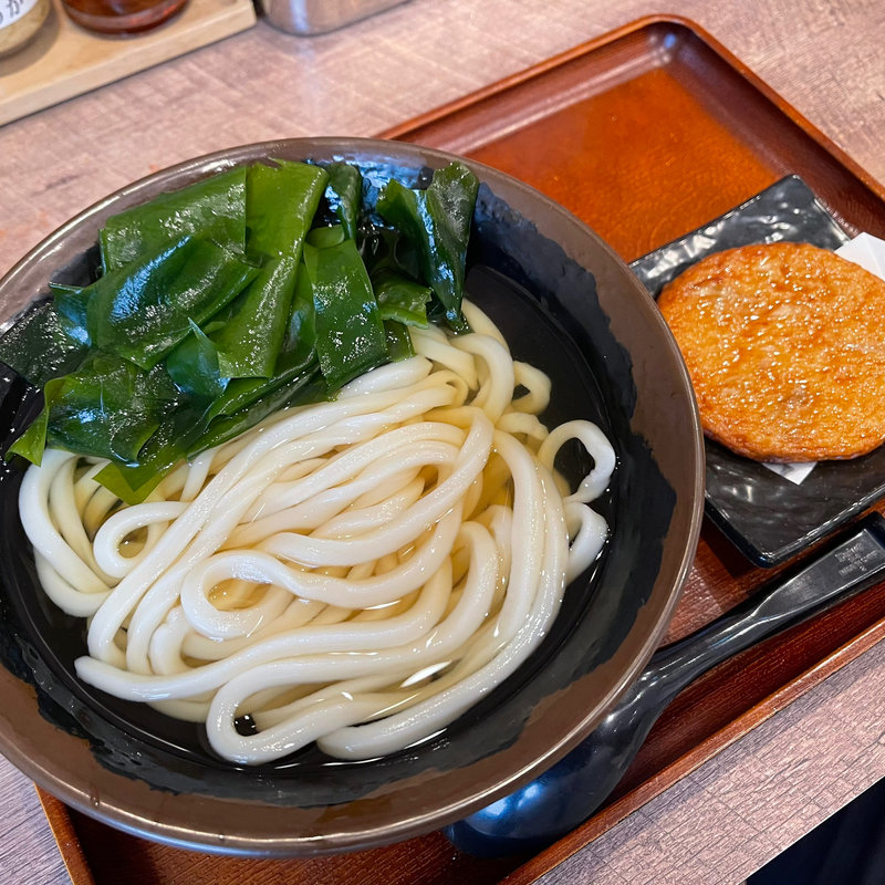 かけうどん（中）鳴門ワカメ・香川の丸天(香川一福　矢場町店)