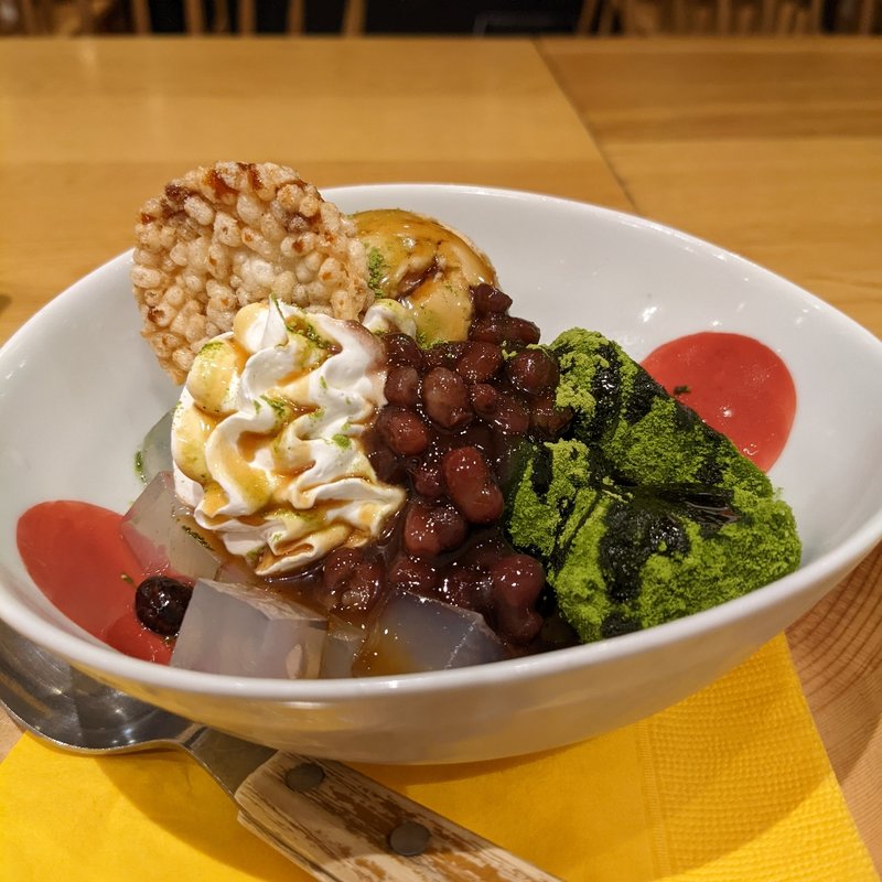 抹茶わらび餅のあんみつ(おぼんdeごはん ルミネ北千住店)
