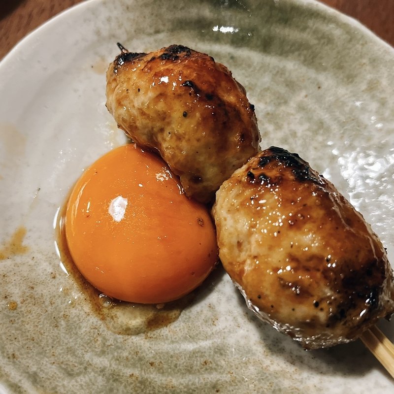 つくね(卵黄付き)(くしやき処 月忠 綱島店)