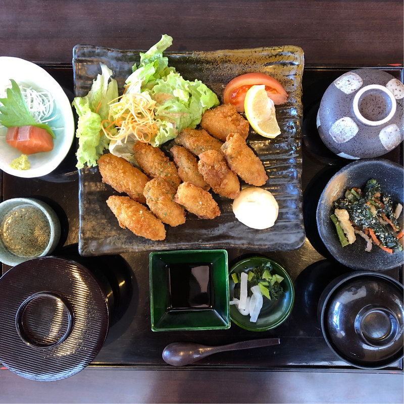 広島産 宮島牡蠣のカキフライ御膳   (ごちそう村 三木青山店)