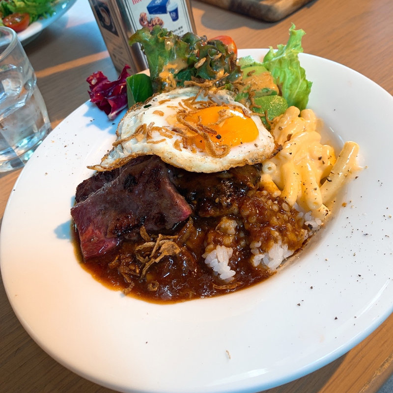 ハラミステーキと熟成牛ハンバーグのロコモコ(NICK STOCK 京都リサーチパーク店 )