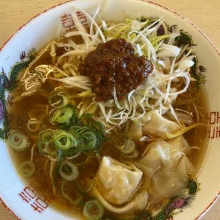濃厚ピリ辛 海老ワンタン麺(博多金龍 今宿店)