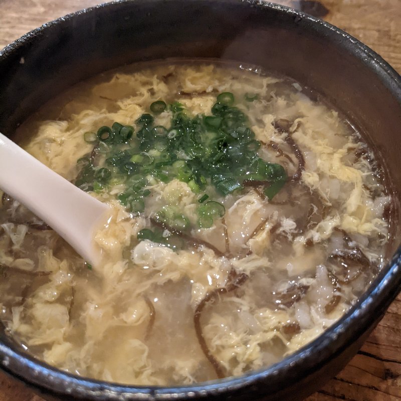 もずくと卵の雑炊(一隼)