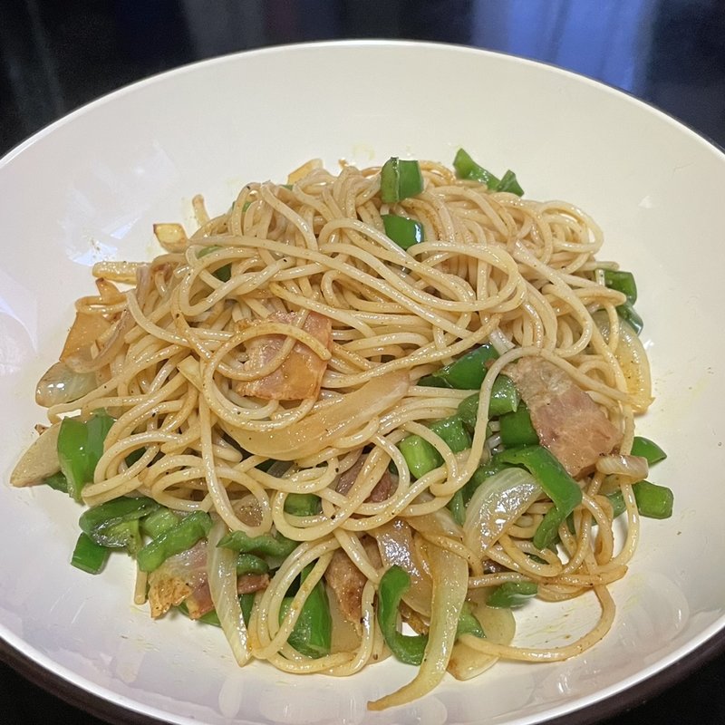 カレーパスタ(自宅)