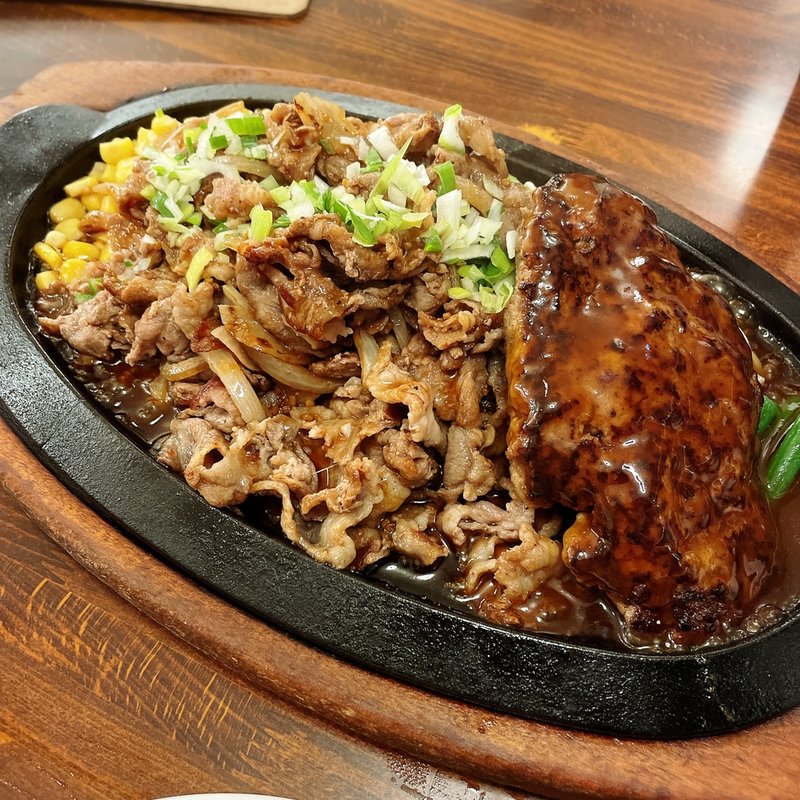 豚焼肉300g&ハンバーグ180g(ステーキのくいしんぼ 中目黒店 )