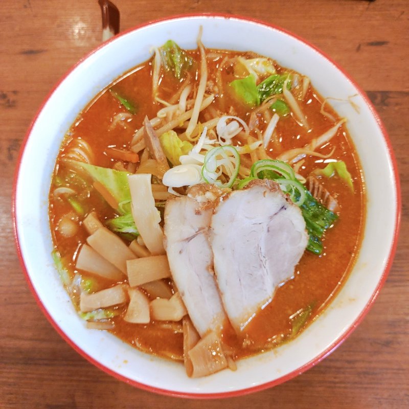 辛子味噌野菜ラーメン(喜多方ラーメン　大安食堂)